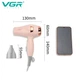 Фен складной VGR V-432 PINK, 3 уровня обдува, низкий уровень шума, 1000 Вт - изображение 4