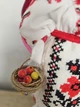 Крафтова мотанка 35 см червона з кошиком, оберіг для благополуччя - зображення 2
