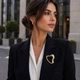 Брошь BROCHE Модерн Капри из стали золотистая BRBF115521 - изображение 4