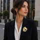 Брошь BROCHE Модерн Марракеш из стали золотистая BRBF115517 - изображение 4