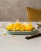 Свечки парафиновые Кактусы набор свечей декоративных "Сукуленты" желтые на овальной гипсовой подставке - изображение 4