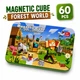 Магнітний конструктор Magnetic Cube Forest World у металевому кейсі, 60 деталей, дорожній набір для дітей 3+ - зображення 1