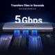 USB-хаб UGREEN CM475 USB 3.0 to Gigabit + 3xUSB 3.0 Converter with USB-C Power Port Grey (60554) - изображение 8