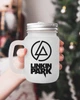 Чашка - банка для коктейлей с трубочкой матовая с принтом Linkin Park Линкин Парк 430 мл (ЛП230157) - изображение 1