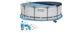 Каркасный бассейн Bestway 56420-6в1 серый круглый из ПВХ и стали на 10250 л с подстилкой стремянкой тентом альгениксом и хлором в таблетках 366х122 см (9-163-#2026_56420-6 BW) - изображение 2