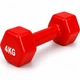Гантель металева з вініловим покриттям 4 кг 1 шт Feel Fit Червона - зображення 1
