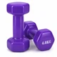 Набор металлических гантель с виниловым покрытием 2 шт по 4 кг Feel Fit фиолетовая - изображение 1