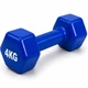 Гантель металлическая с виниловым покрытием 4 кг 1 шт Feel Fit Синяя - изображение 1