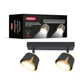 Світильник точковий накладний поворотний без лампи MAXUS Spot Flora Base GX53x2 Black Golden - зображення 1