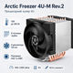 Кулер процессорный Arctic Freezer 4U-M Rev.2 4U 350 Вт 2300 об/мин Silver (ACFRE00133B) - изображение 2