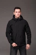 Мужская чёрная ветровка с карманом на рукаве R.A. съёмный капюшон 2481-6XL - изображение 3
