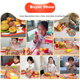 Набір іграшкової їжі для рольових ігор з нарізанням: гамбургер, морозиво, піца, картопля фрі - зображення 5