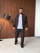 Чоловічий бомбер водовідштовхувальний з утеплювачем Slimtex коричневий M RT8642 - изображение 5