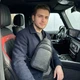Чоловіча сумка на груди (слінг), бананка, барсетка Coach (77-2517) чорна - зображення 7