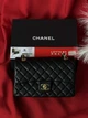 Сумка жіноча клатч через плече Classic Double Flap Bag PREMIUM чорний золото - зображення 1