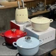 Каструля чавунна Smeg 24 см 4.2 л червона - зображення 2