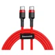 USB кабель Baseus CATKLF-G09 Cafule, Type-C, 1.0 м., Червоний - 213969 - зображення 1