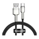 USB кабель Baseus CATJK-A01 Cafule Metal, Type-C, 1.0 м., Чорний - 212489 - зображення 1