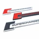 Эмблема SUPERCHARGED, Audi 10,6*2,7 см чёрный+красный - изображение 4