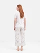 Пижама (футболка + штаны) женская хлопковая Trendyol THMSS25PT00212 M White/Blue (8684737044654) - изображение 2