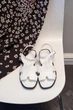 Женские минималистичные босоножки PARADIZE SHOES из натуральной белой кожи с мягкой стелькой на плоской черной подошве 40 размер (стелька 25,8 см) - изображение 5