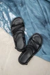 Женские минималистичные босоножки PARADIZE SHOES черного цвета с тонкими ремешками на низкой подошве 41 размер (стелька 26 см) - изображение 7