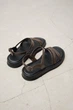 Женские минималистичные кожаные босоножки PARADIZE SHOES коричневого цвета с тонкими ремешками и застежкой пряжкой на низкой черной подошве 41 размер (стелька 26 см) - изображение 2