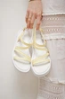 Женские минималистичные кожаные босоножки PARADIZE SHOES желтого цвета с тонкими ремешками и застежкой пряжкой на низкой белой подошве 40 размер (стелька 25,5 см) - изображение 6