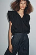 Топ із попліну з призібраним низом Zara 4437/220 S Чорний (04437220800S) - изображение 2