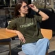 Футболка женская c принтом Троещина, хаки, XL - изображение 7