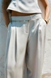 Широкі атласні штани Zara 8285/907 S Молочні (08285907808S) - зображення 3