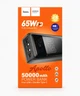 Повербанк для ноутбука 50000 mAh 65W PD швидка зарядка Type-C Hoco з LED-ліхтарем Чорний - зображення 5