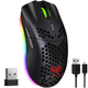 Беспроводная игровая мышь с RGB подсветкой 6 кнопок 2400 DPI для игр и работы черный Dunmoon SE0701 - изображение 1