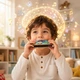 Детская губная гармошка, музыкальная игрушка для детей, компактный инструмент для развития слуха и ритма, хороший подарок, зелёно-фиолетовый - изображение 3