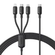 Кабель Baseus Silky One-for-Three Fast Charging Type-C to Micro USB+Lightning+Type-C 100W 1.5m Cluster Black (P10377706123-00) - зображення 1