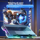 Охлаждающая подставка для ноутбука ICE COOREL Q10, настольная подставка для охлаждения ноутбука, планшета, игрового ноутбука, регулируемая скорость охлаждения, подходит для Lenovo Legion, Dell Thunder, ThinkPad. - изображение 7