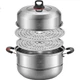 Пароварка Maxcook MCZ996 из нержавеющей стали двухъярусная 32 см с высокой крышкой, для газовых и индукционных плит - изображение 2