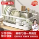 Сушилка для посуды Jingyan Kitchen, подставка для мисок с дренажными отверстиями, органайзер для столовых приборов, сушилка для посуды, настольная полка для хранения мисок и тарелок. - изображение 4