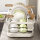 Сушилка для посуды Jingyan Kitchen, подставка для мисок с дренажными отверстиями, органайзер для столовых приборов, сушилка для посуды, настольная полка для хранения мисок и тарелок. - изображение 11