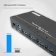 Док-хаб SIPOLAR USB3.0 з 4-портовим розгалужувачем A-4U30 (1 метр) промислового класу для ноутбуків та настільних комп'ютерів, підключає жорсткі диски, клавіатуру, мишу, зарядку, кожен порт 1A з адаптером живлення - изображение 6