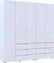 Шафа для одягу Doros Гелар комплект 2+3 ДСП 193.7х49.5х203.4 см Білий (42002116) - зображення 5