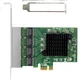 FLYBISH NA8111H-T4, четырехпортовая гигабитная сетевая карта, интерфейс PCIe X1, чип RTL8111H, скорость передачи данных 1000 Мбит/с, программный маршрутизатор агрегации. - изображение 1