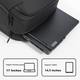 Багатофункціональний рюкзак Lenovo Savior, P4, чорний, дуже великий обсяг 21 л, повністю відкривається на 180°, стильний рюкзак для ділових поїздок, шкільна сумка, сумка через плече. - зображення 5