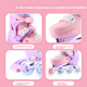 Роликові ковзани EVERVON для дітей, роликові ковзани з повним блиманням JF, в комплекті шолом та захисне спорядження, рожеві, розмір M, підходить для розмірів 35-38 - изображение 5