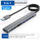 Розширювальна док-станція Youlianxing USB-хаб з 9 портами, подовжувач USB 3.0 1,2 м, перетворюється на 3,5-мм роз'єм для навушників та SD-карт, розширювальна док-станція-хаб для настільного комп'ютера, миші, клавіатури, USB-накопичувача - изображение 5