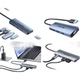 Металевий концентратор SAMZHE USB3.0, 4-портова док-станція розширення, високошвидкісний концентратор-подовжувач для ноутбуків, багатопортовий адаптер, подовжувач, блок живлення Type-C, HBK1-2, 1 метр - изображение 1