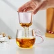 Чашка Meisini з товстого скла, чашка для чаю з рожевого скла, чашка для розділення чаю та води, чашка для питної води у формі кота - зображення 5