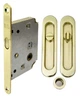 Комплект для розсувних дверей RDA (ручка SL-155 + замок RDA з відп планкою 4120) полірована латунь (24951) 3142 - изображение 1