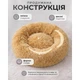 Пухнаста плюшева лежанка-пуф для котів та собак, м’яка кругла подушка-лежак для домашніх тварин 60×60 см - зображення 3
