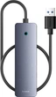 USB-хаб Baseus UltraJoy Series 4-Port HUB Lite 50cm Space Grey (USBA to USB3.0 x 4+Type-C5V) (B0005280B811-01) - зображення 1